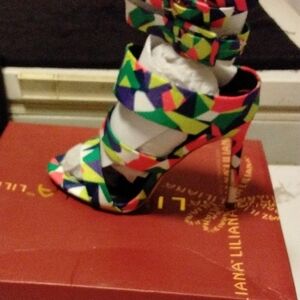 Colorful Geometric Women's Heels